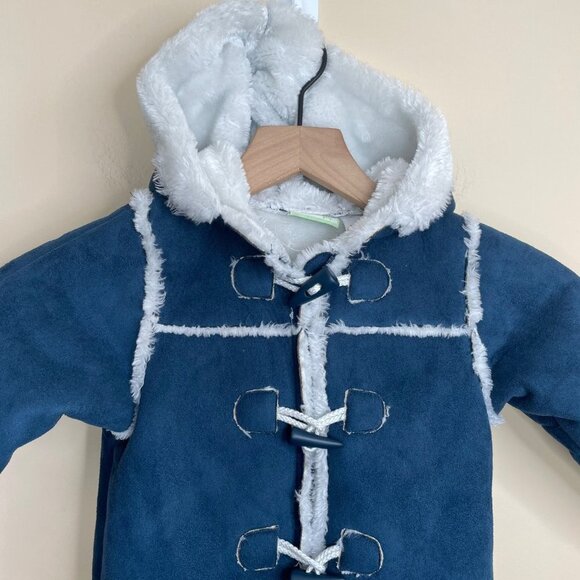 First Impressions Blue Fleece Lined Snowsuit Size 24‎ Months Vintage Inspired - Picture 2 of 10